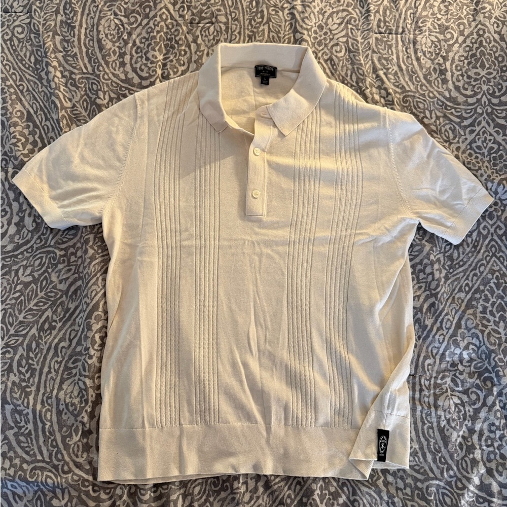 NWOT Todd Snyder Men's Cream Polo Shirt